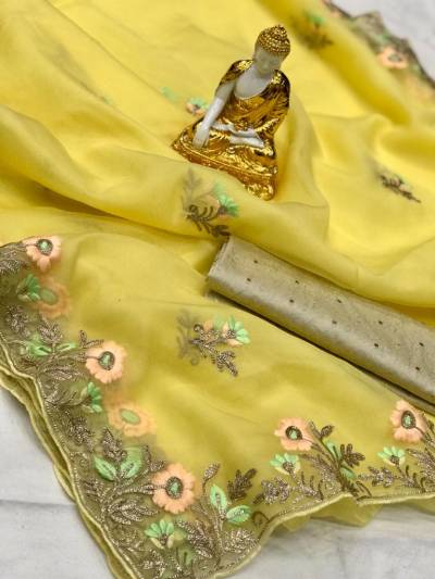 Devyani By Raj Mandir Partywear Cotton Organza Silk Saree Collection